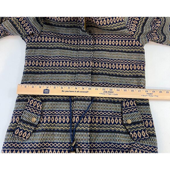 Mossimo Supply Co. Geometric Aztec Print Jacket Faux Fur Hood Women's M - Picture 8 of 11